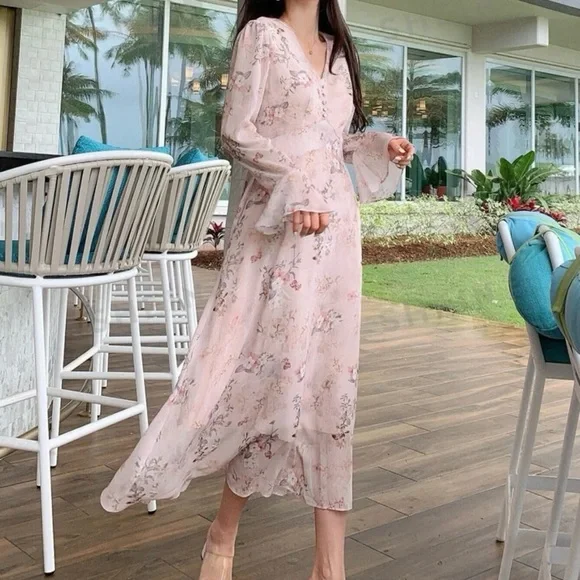 new dress design with lace World of Possibilities Ivory Floral Lace Maxi Dress